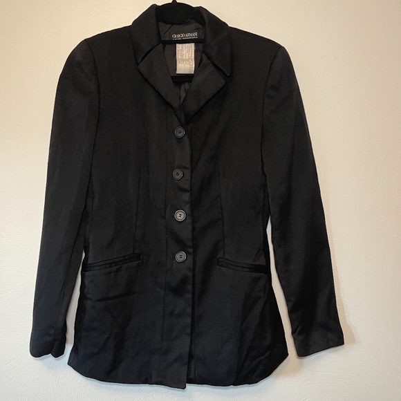 Giorgio Armani Women's Black Wool Blazer Jacket Made in Italy Sz 40 Giacca Donna - Picture 12 of 12